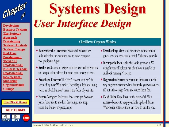 Systems Design Developing Business Systems The Systems Approach Prototyping Systems Analysis Systems Design End