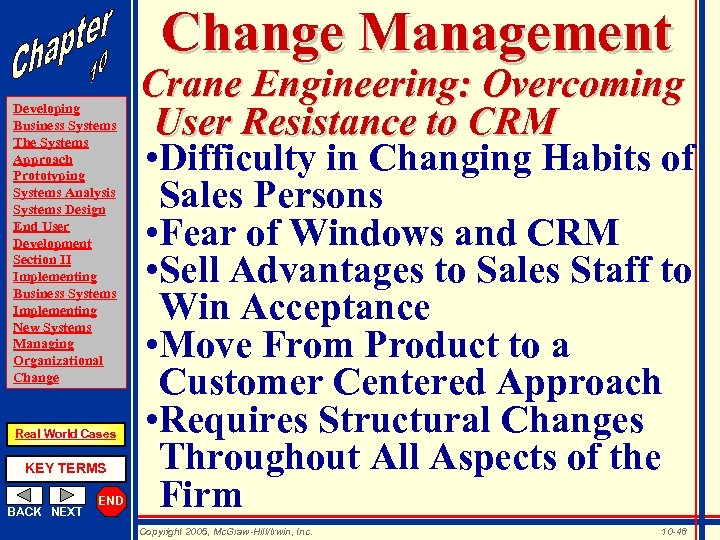 Change Management Developing Business Systems The Systems Approach Prototyping Systems Analysis Systems Design End