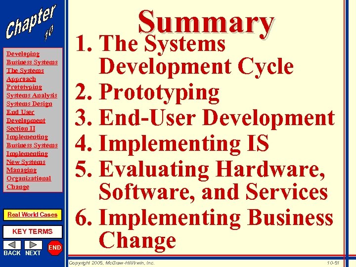 Summary Developing Business Systems The Systems Approach Prototyping Systems Analysis Systems Design End User