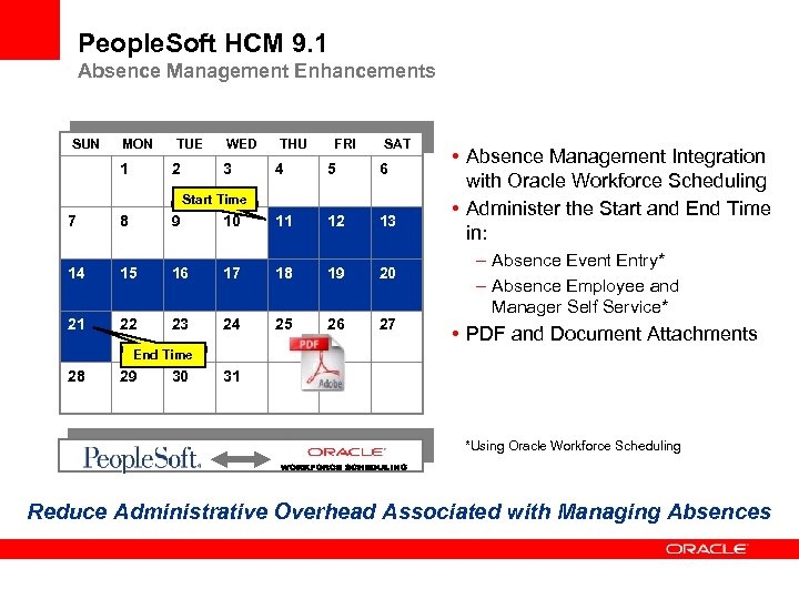 People. Soft HCM 9. 1 Absence Management Enhancements SUN MON 1 TUE 2 WED