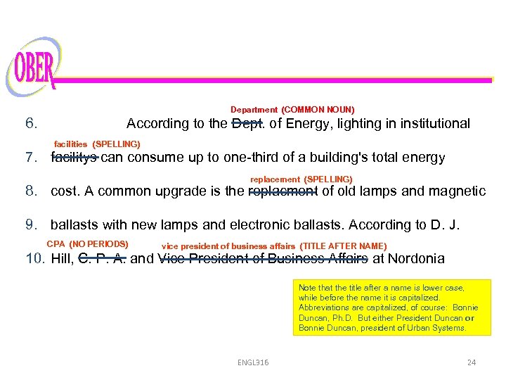 Department (COMMON NOUN) 6. According to the Dept. of Energy, lighting in institutional facilities