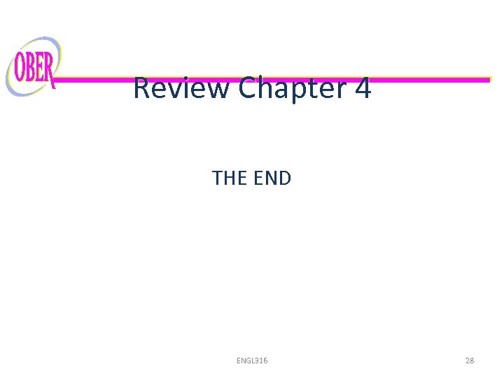 Review Chapter 4 THE END ENGL 316 28 