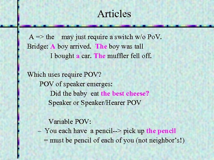 Articles A => the may just require a switch w/o Po. V. Bridge: A