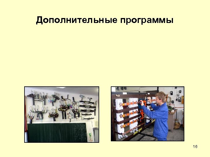 Дополнительные программы 16 