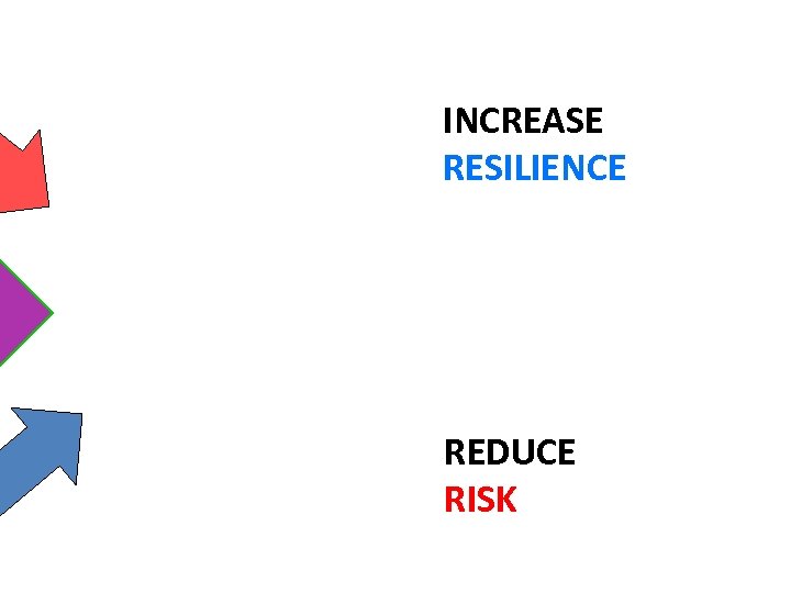 INCREASE RESILIENCE REDUCE RISK 