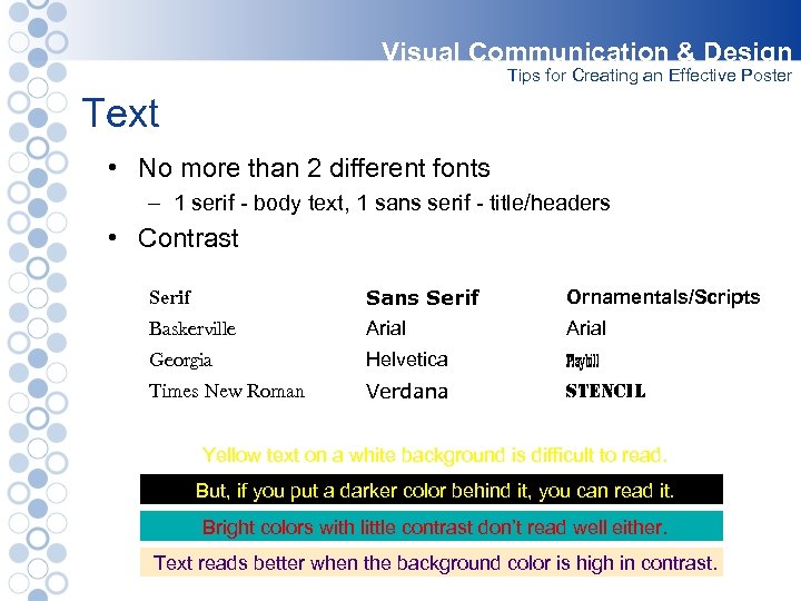 Visual Communication & Design Tips for Creating an Effective Poster Text • No more
