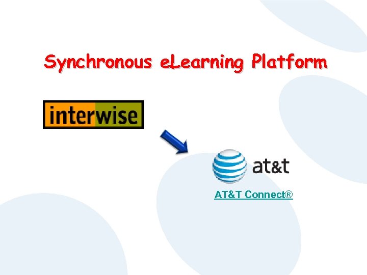 Synchronous e. Learning Platform AT&T Connect® 