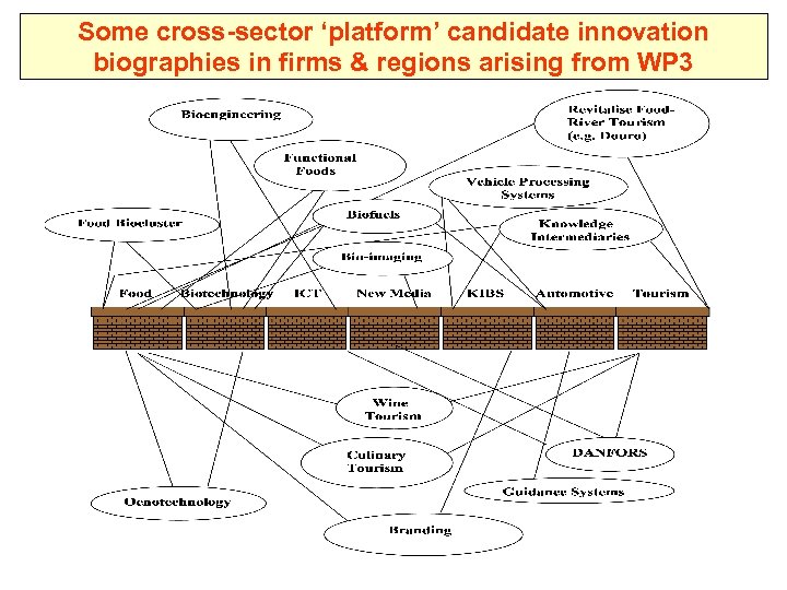 Some cross-sector ‘platform’ candidate innovation biographies in firms & regions arising from WP 3