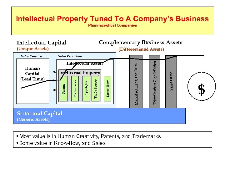 Intellectual Property Tuned To A Company’s Business Pharmaceutical Companies Complementary Business Assets Intellectual Capital