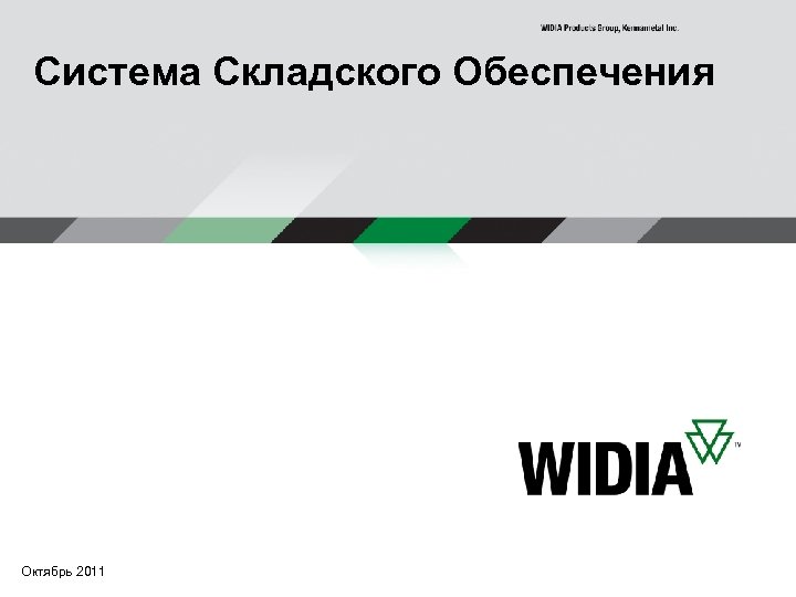 Система Складского Обеспечения Октябрь 2011 