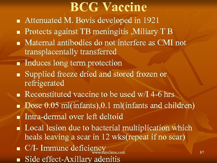BCG Vaccine n n n Attenuated M. Bovis developed in 1921 Protects against TB