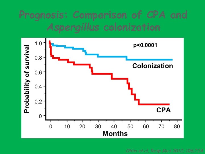 Prognosis: Comparison of CPA and Aspergillus colonization Ohba et al, Resp Med 2012; 106: