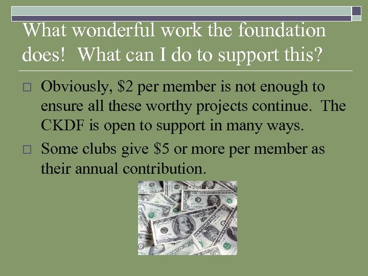 What wonderful work the foundation does! What can I do to support this? o