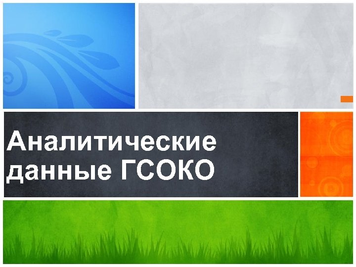 Аналитические данные Аналитические 2010 – 2011 учебного данные ГСОКО года 