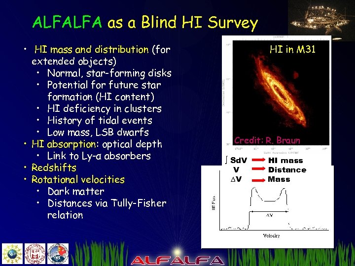 ALFALFA as a Blind HI Survey • HI mass and distribution (for extended objects)