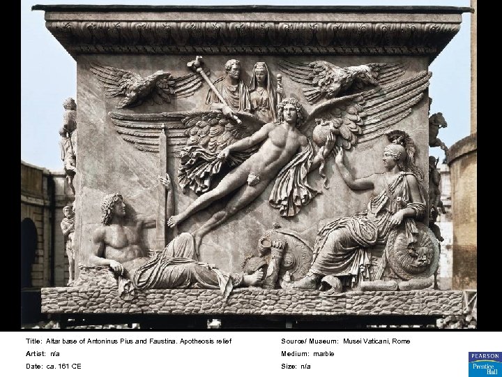 Title: Altar base of Antoninus Pius and Faustina. Apotheosis relief Source/ Museum: Musei Vaticani,