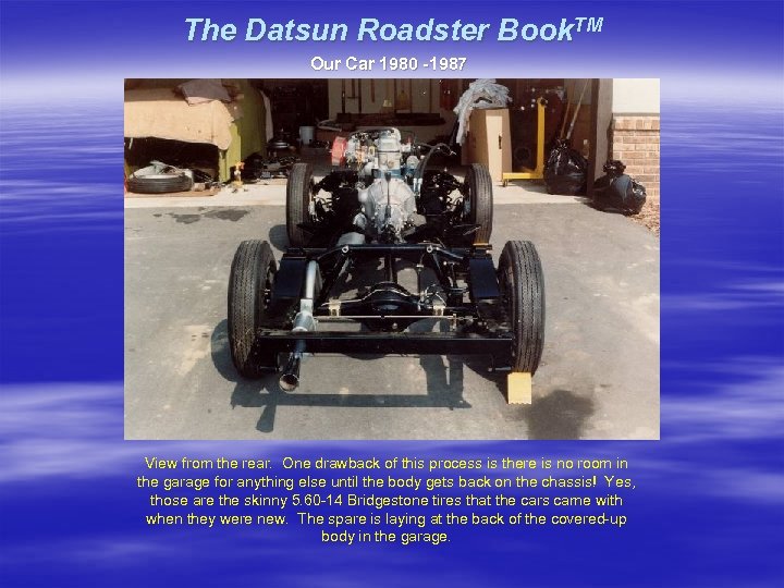 The Datsun Roadster Book. TM Our Car 1980 -1987 View from the rear. One