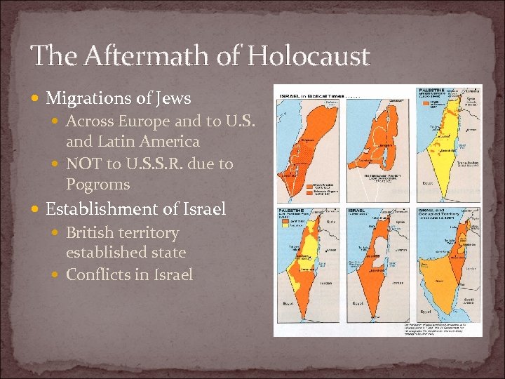 The Aftermath of Holocaust Migrations of Jews Across Europe and to U. S. and