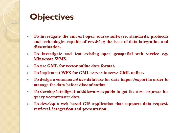 Objectives To investigate the current open source software, standards, protocols and technologies capable of