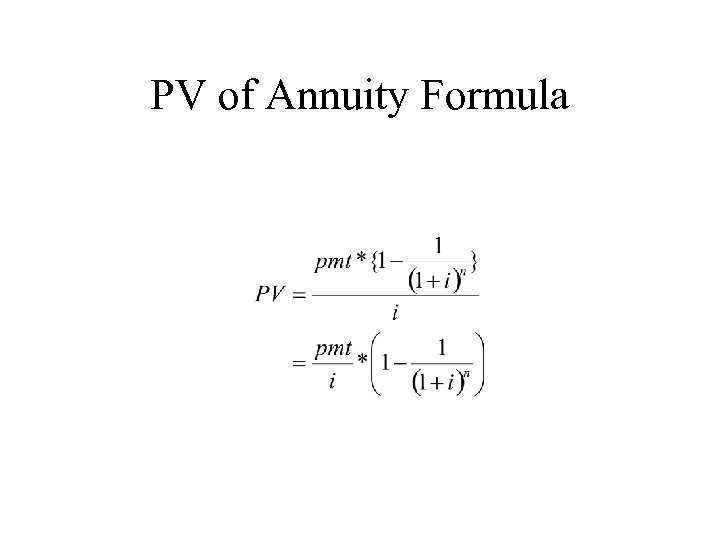 PV of Annuity Formula 