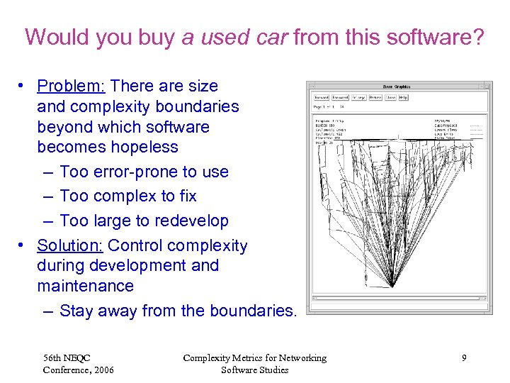 Would you buy a used car from this software? • Problem: There are size