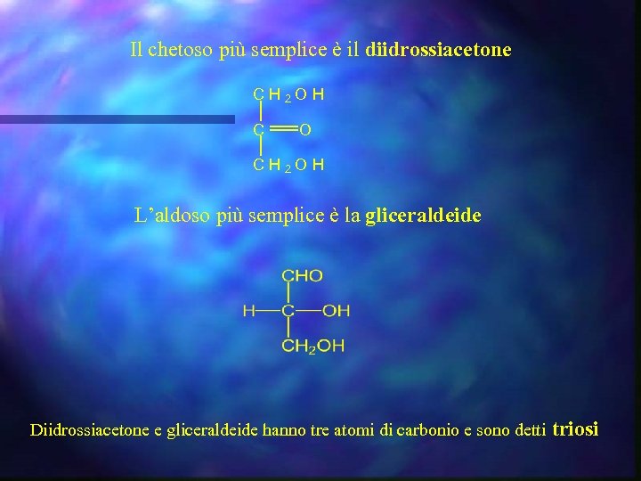 Il chetoso più semplice è il diidrossiacetone C H 2 O H C O