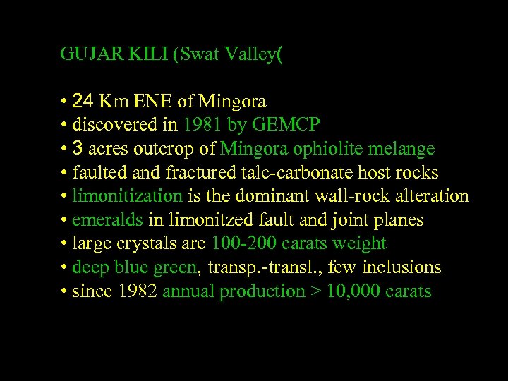 GUJAR KILI (Swat Valley( • 24 Km ENE of Mingora • discovered in 1981