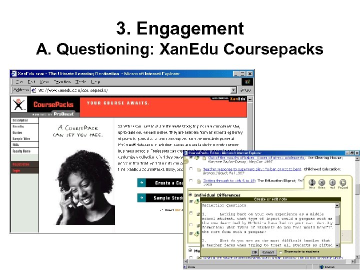 3. Engagement A. Questioning: Xan. Edu Coursepacks 