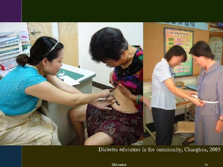 Diabetes educators in the community, Changhua, 2005 DM control 22 