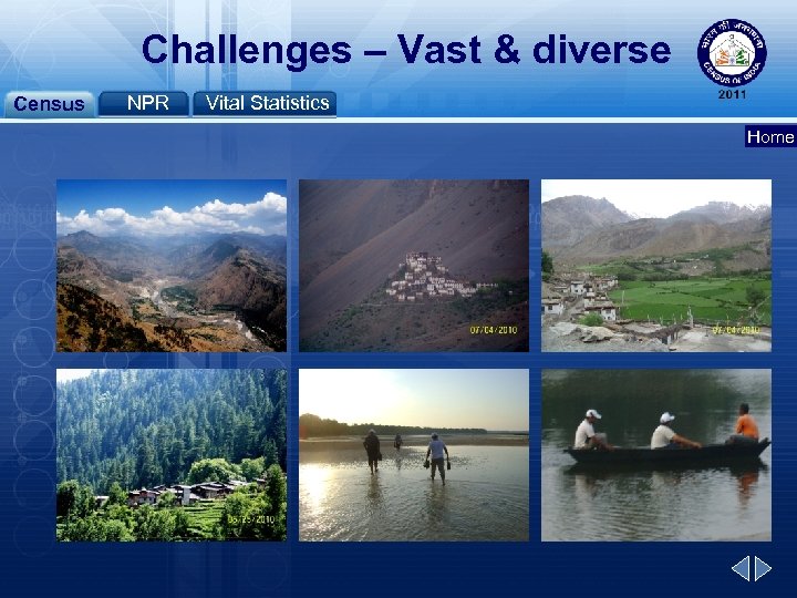 Challenges – Vast & diverse Census NPR Vital Statistics Home 