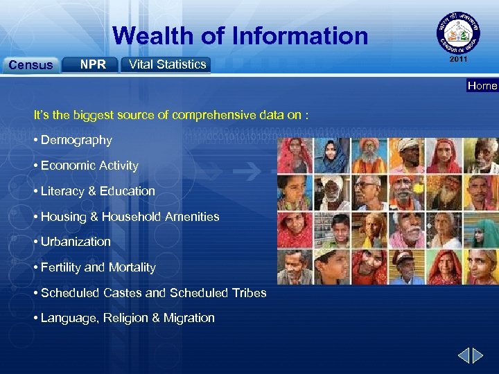 Wealth of Information Census NPR Vital Statistics Home It’s the biggest source of comprehensive