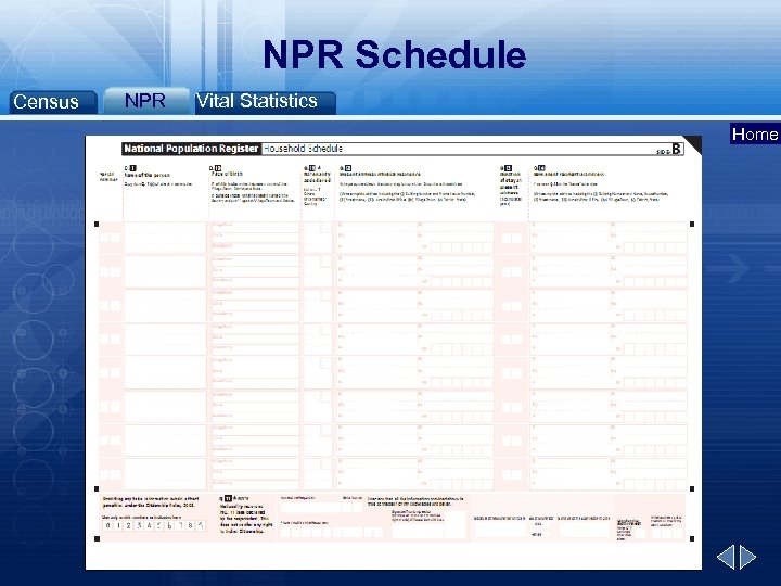 NPR Schedule Census NPR Vital Statistics Home 
