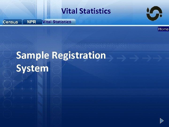Vital Statistics Census NPR Vital Statistics Home Sample Registration System 