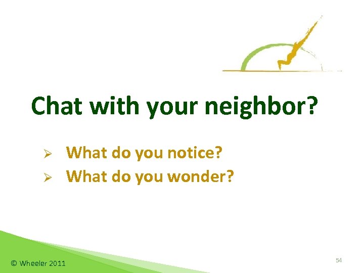 Chat with your neighbor? Ø Ø © Wheeler 2011 What do you notice? What