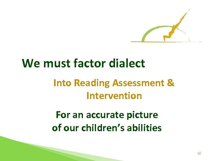 We must factor dialect Into Reading Assessment & Intervention For an accurate picture of