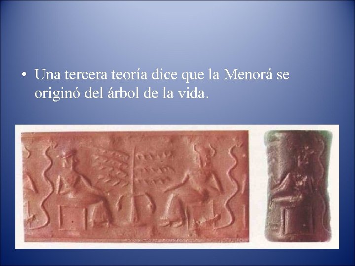  • Una tercera teoría dice que la Menorá se originó del árbol de