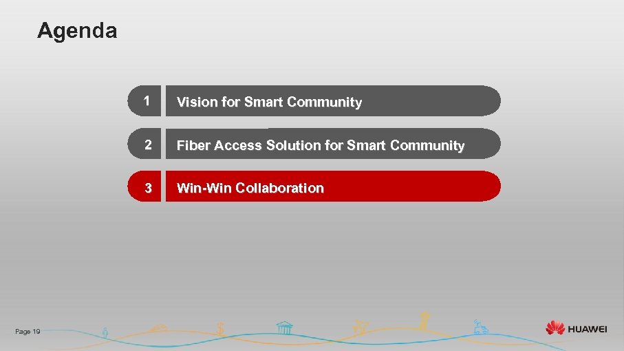 Agenda 1 2 Fiber Access Solution for Smart Community 3 Page 19 Vision for