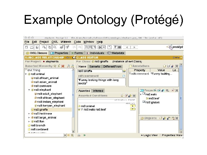 Example Ontology (Protégé) 