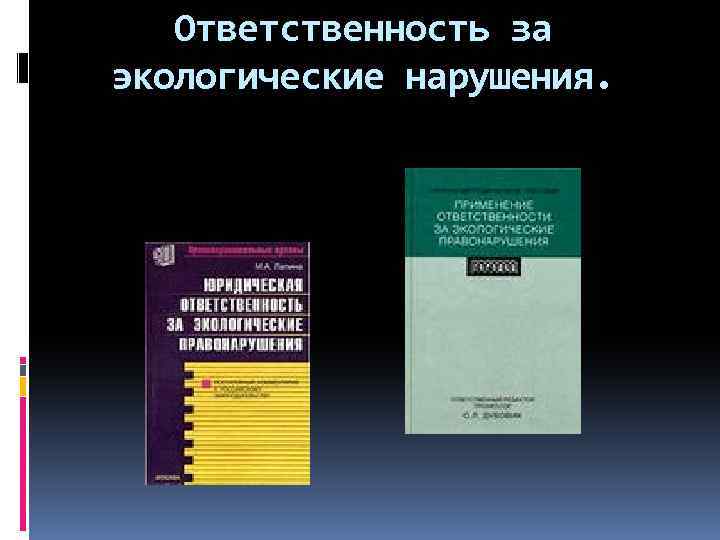 Ответственность за экологические нарушения. 