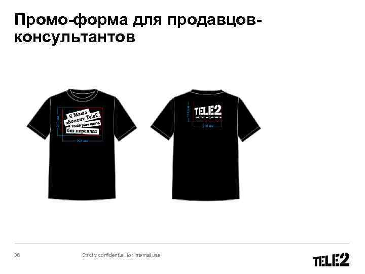 Промо-форма для продавцовконсультантов 36 Strictly confidential, for internal use 