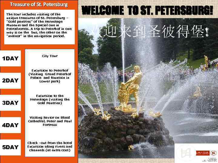 Treasure of St. Petersburg The tour includes visiting of the unique treasures of St.