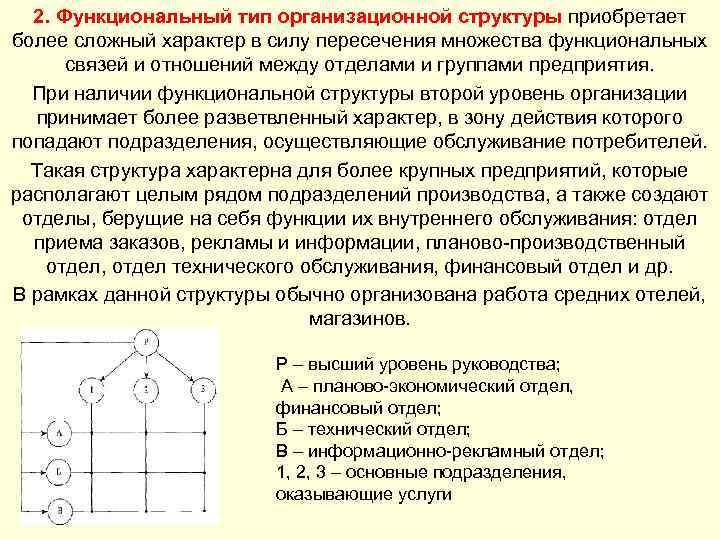 2. Функциональный тип организационной структуры приобретает более сложный характер в силу пересечения множества функциональных