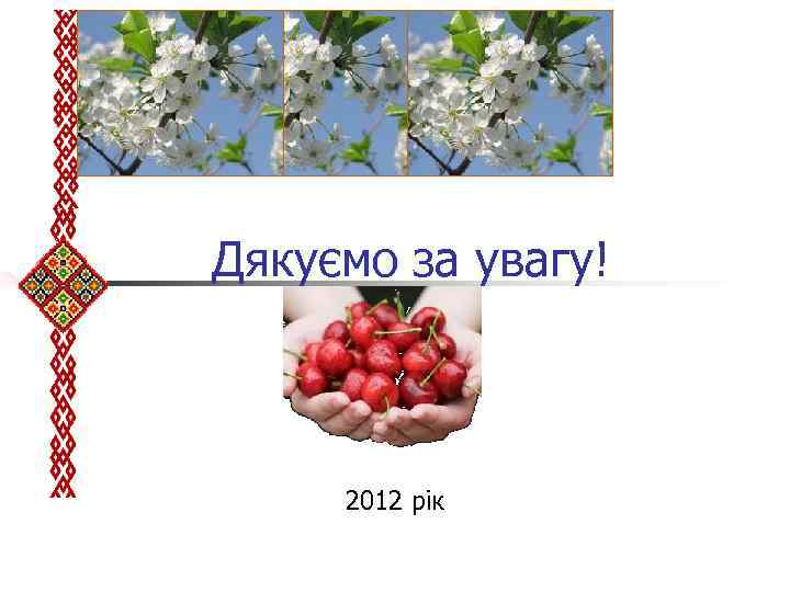  Дякуємо за увагу! 2012 рік 