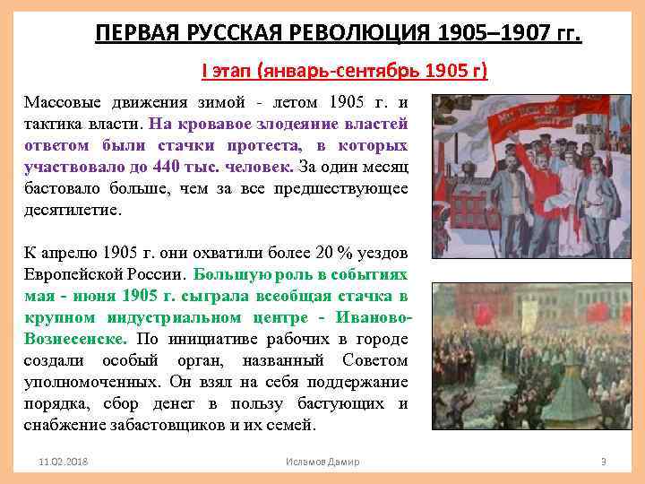Первая революция 1905 1907 участники. Революция 1905-1907 г.г. Этапы 1905-1907.