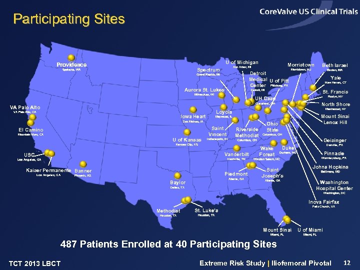 Participating Sites U of Michigan Providence Morristown Ann Arbor, MI Spectrum Spokane, WA Detroit