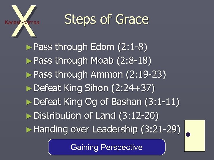 X Kadesh-barnea Steps of Grace ► Pass through Edom (2: 1 -8) ► Pass