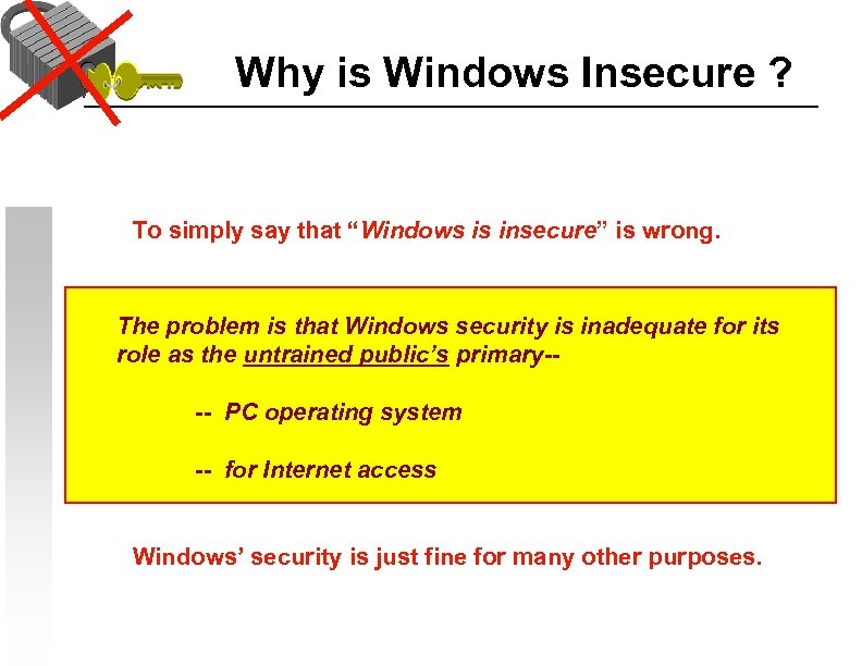 Why is Windows Insecure ? To simply say that “Windows is insecure” is wrong.