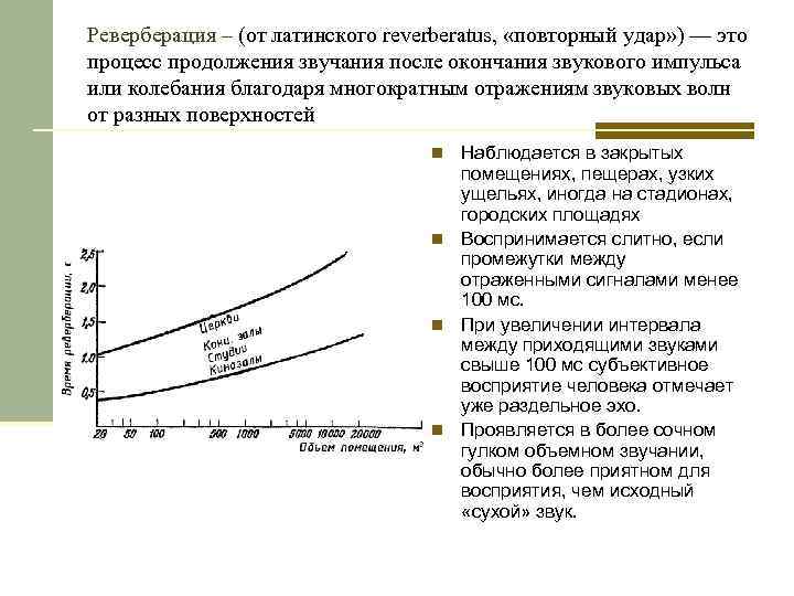 Реверберация – (от латинского reverberatus, «повторный удар» ) — это процесс продолжения звучания после