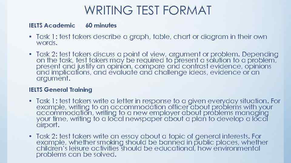 Writing examples