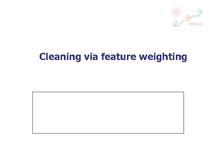 Cleaning via feature weighting 